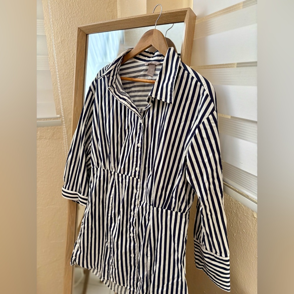 H&M NAVY STRIPED DRESS 🫐✨